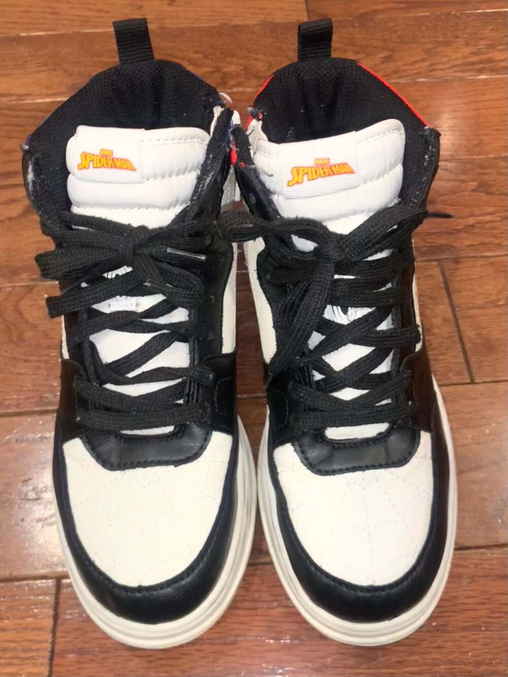 ZARA Spider-Man High Top Sneakers Kids Size EU 36 Black White Marvel
